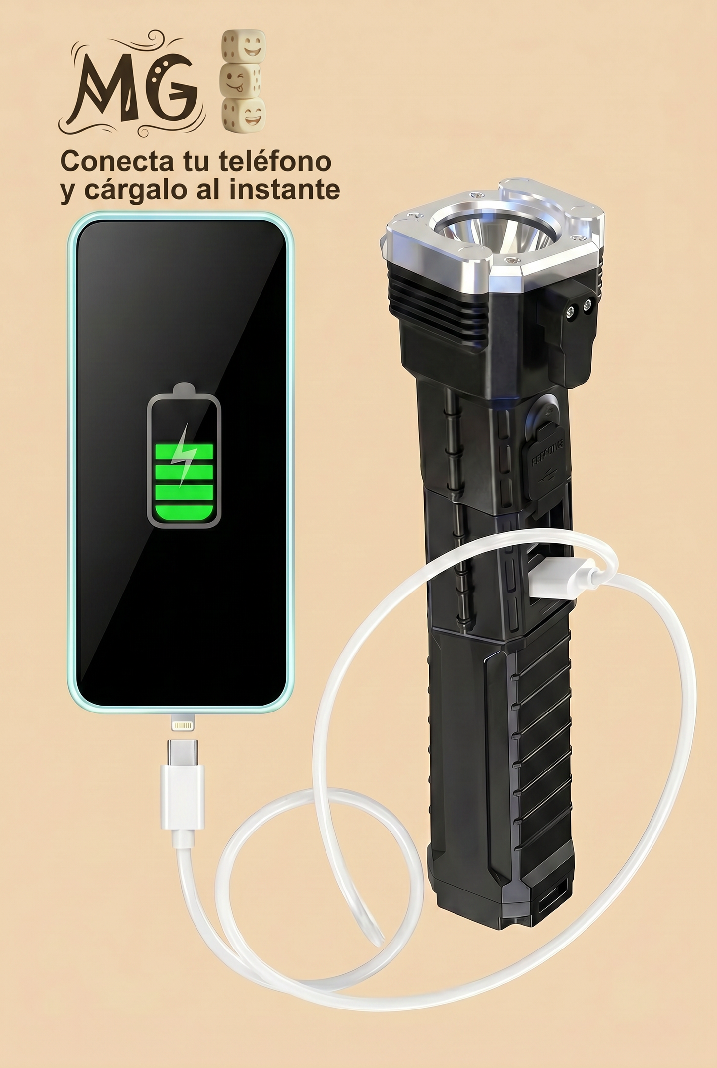 Linterna Táctica 4 en 1