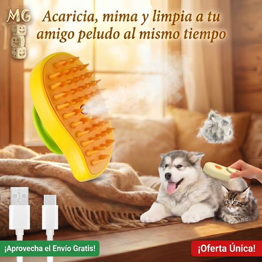 Cepillo con spray para mascotas