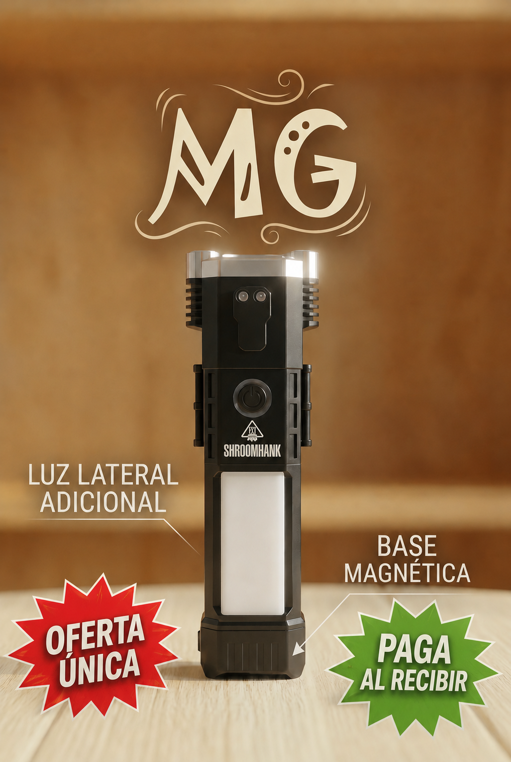 Linterna Táctica 4 en 1