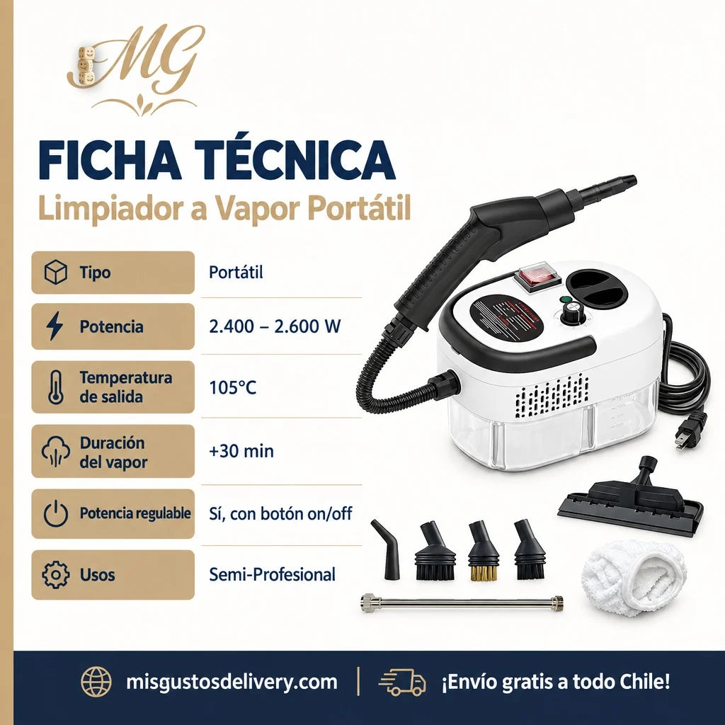 Limpiador A Vapor Presion 2500w Portatil