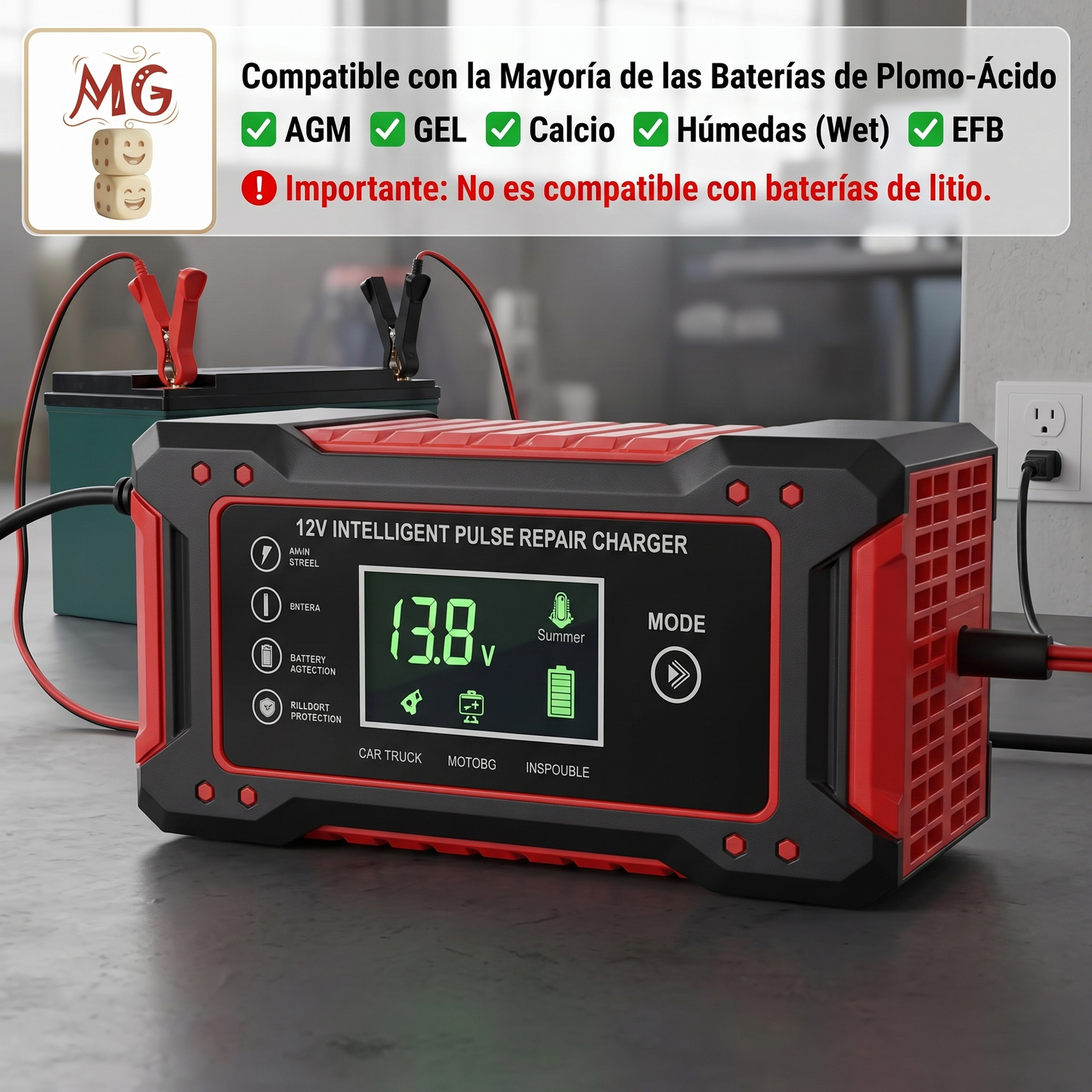 CARGADOR REPARADOR DE BATERIAS PARA AUTO