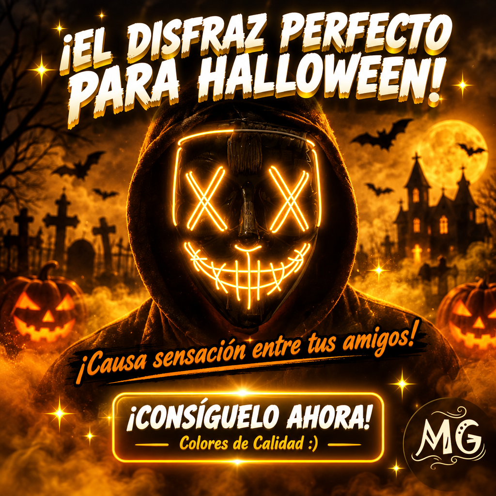 NeonPurge™ — Máscara LED de Halloween