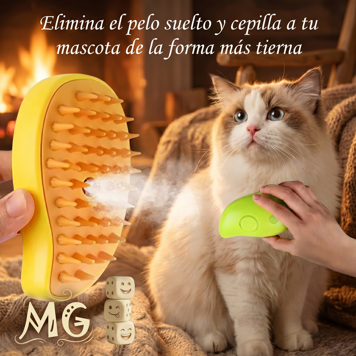 Cepillo con spray para mascotas