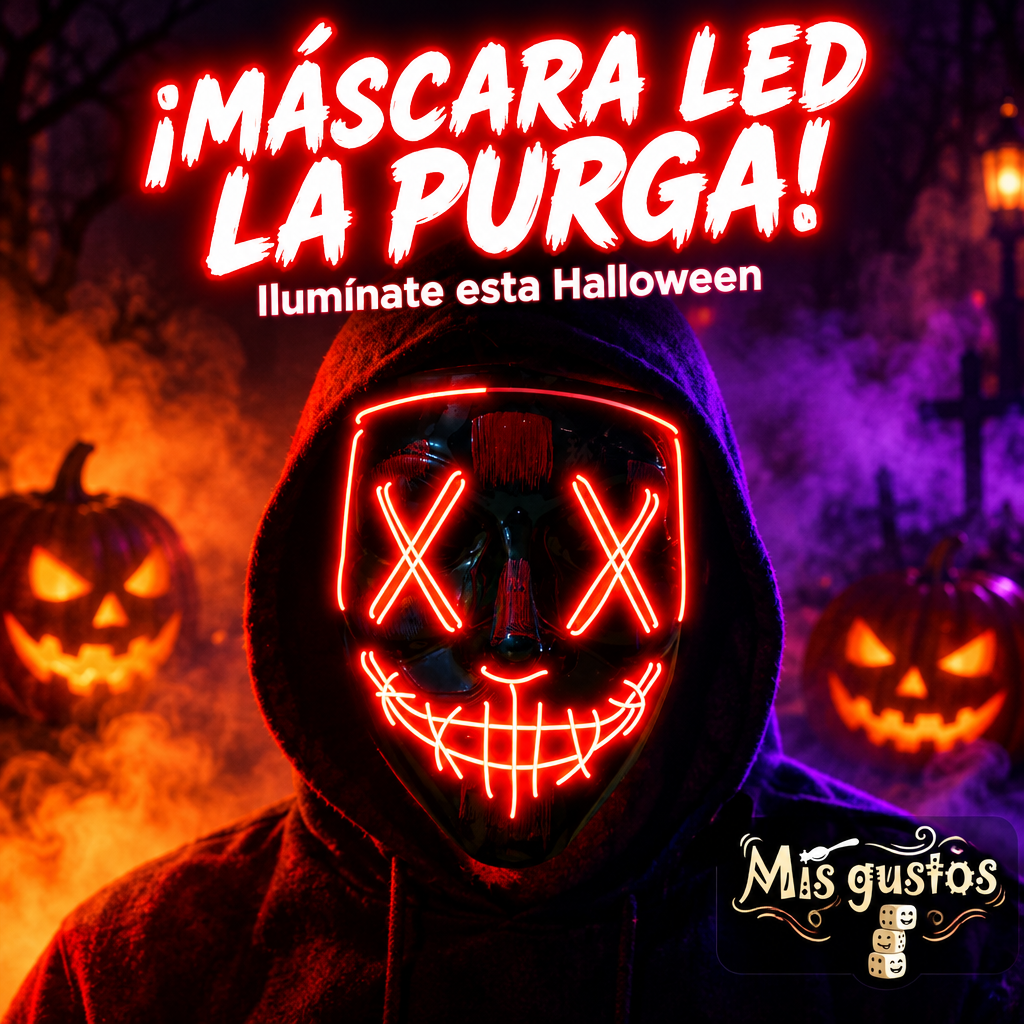 NeonPurge™ — Máscara LED de Halloween