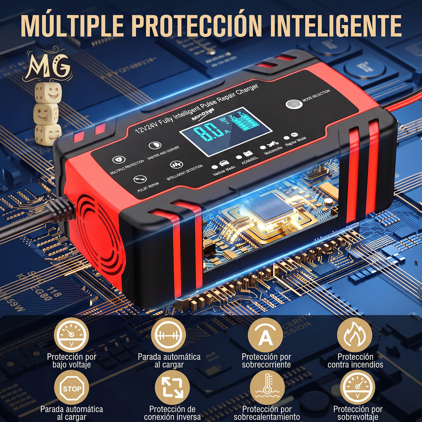 CARGADOR REPARADOR DE BATERIAS PARA AUTO